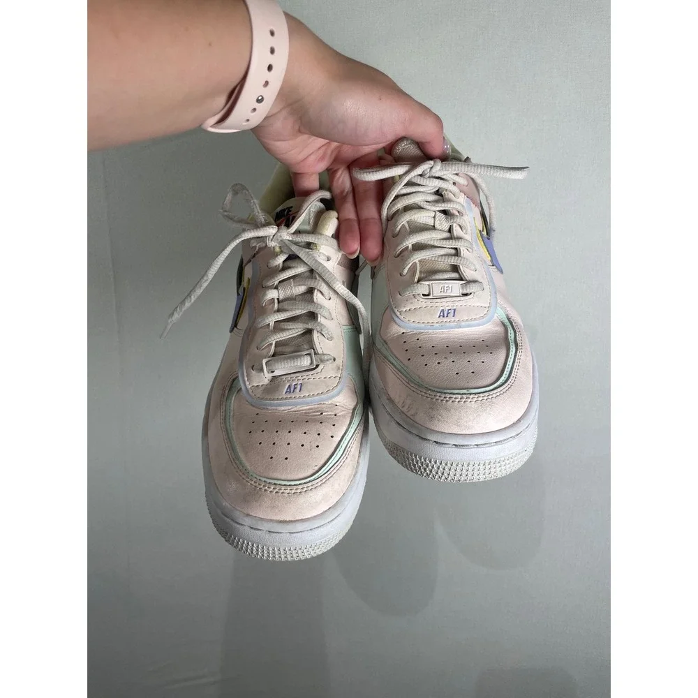 Nike Air Force 1 Shadow Womens 8.5 Pastel Pale Ivory CI0919-106 Low Top Sneakers